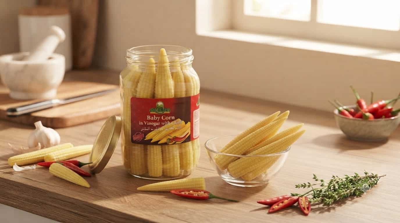 کنسرو ذرت بیبی کورن با کیفیت صادراتی